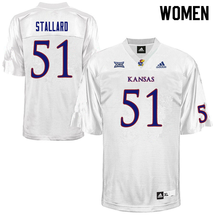 Women #51 Jack Stallard Kansas Jayhawks College Football Jerseys Sale-White
